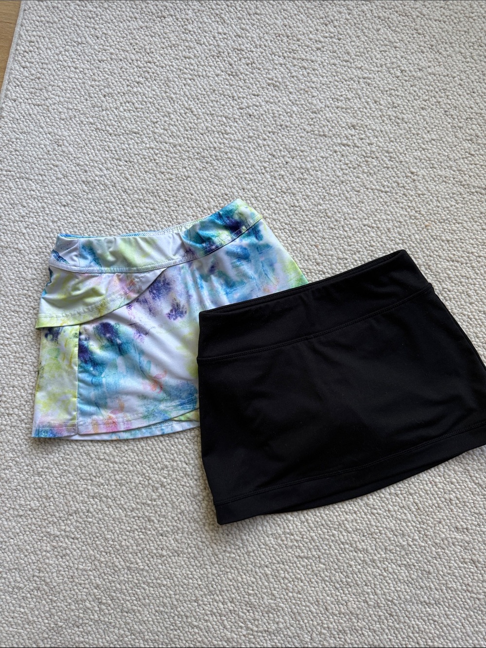 Girls Tennis Pack-Black Active Skort and Multicolor Tie-Dye Active Skort